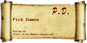 Pick Damos névjegykártya